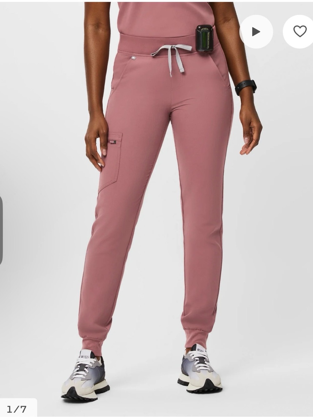 Figs Zamora Jogger Scrub Pant: Size SMALL TALL, color: mauve